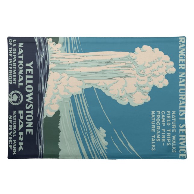 Yellowstone National Park Cloth Placemat (Front)