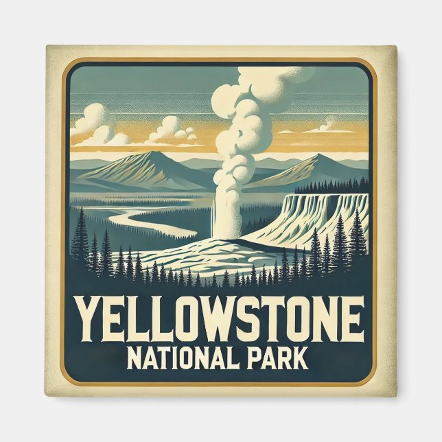 Yellowstone National Park Coaster Magnet (Front)