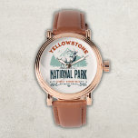 Yellowstone National Park Cute Landscape Watch<br><div class="desc">Beautiful design with mountainous landscape and a deer on the front all this in Honor to the Beautiful National Park of "Yellowstone". Yellowstone National Park is a nature recreation area that is about 9, 065 km² above a volcanic area. The park is largely located in Wyoming and extends to parts...</div>