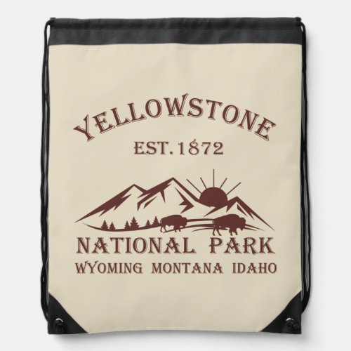 Yellowstone national park drawstring bag