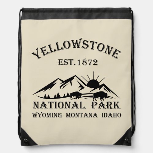 Yellowstone national park drawstring bag