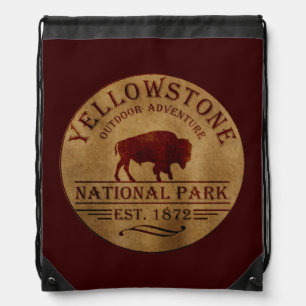 Yellowstone national park drawstring bag
