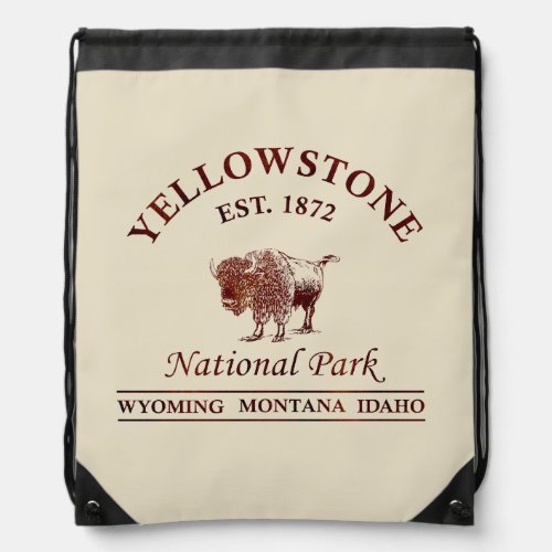 Yellowstone national park drawstring bag