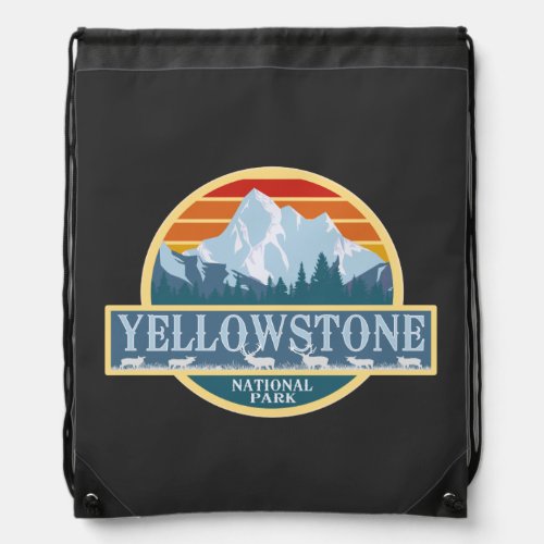 Yellowstone National Park Elk Drawstring Bag
