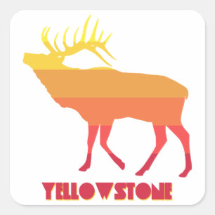 Yellowstone National Park Elk Square Sticker