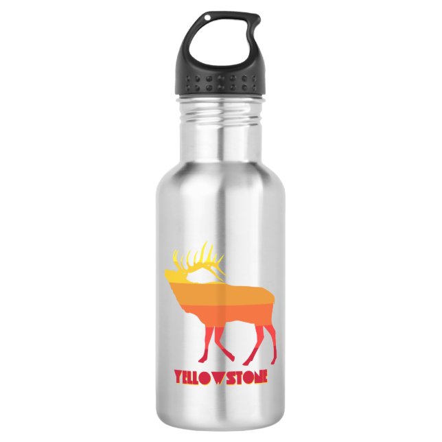 Yellowstone National Park Elk Stainless Steel Water Bottle (Front)
