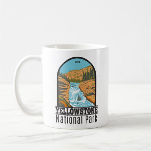 Yellowstone National Park Firehole Falls Vintage Coffee Mug
