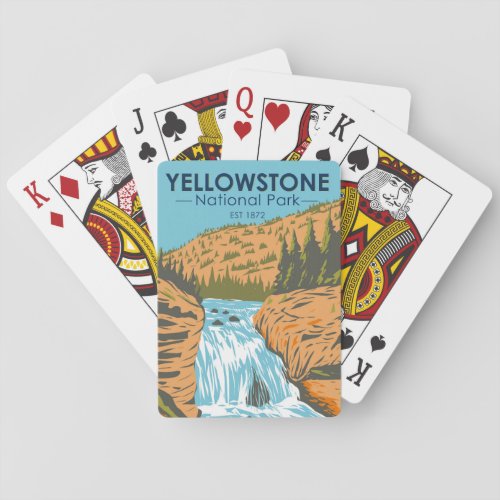 Yellowstone National Park Firehole Falls Vintage  Playing Cards