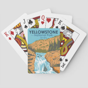 Yellowstone National Park Firehole Falls Vintage Poker Cards