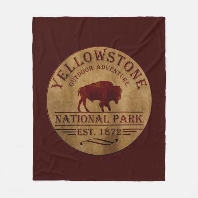 Yellowstone national park fleece blanket (Front)