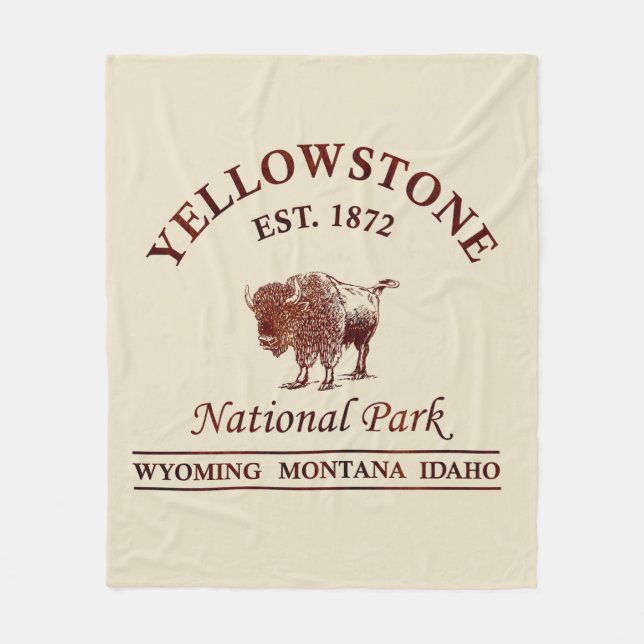 Yellowstone national park fleece blanket (Front)