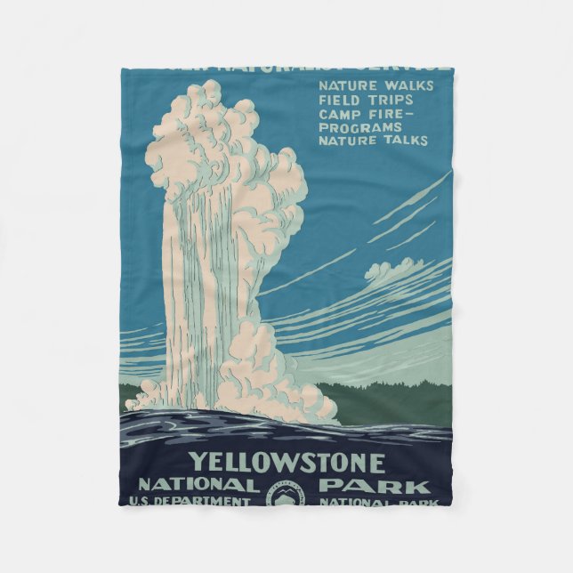 Yellowstone National Park Fleece Blanket (Front)