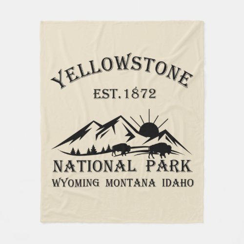 Yellowstone national park fleece blanket