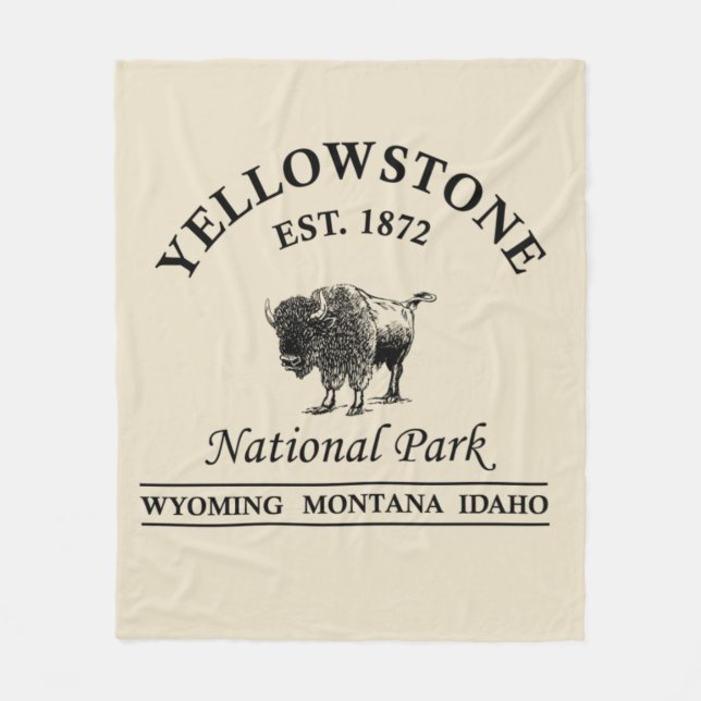 Yellowstone national park fleece blanket (Front)