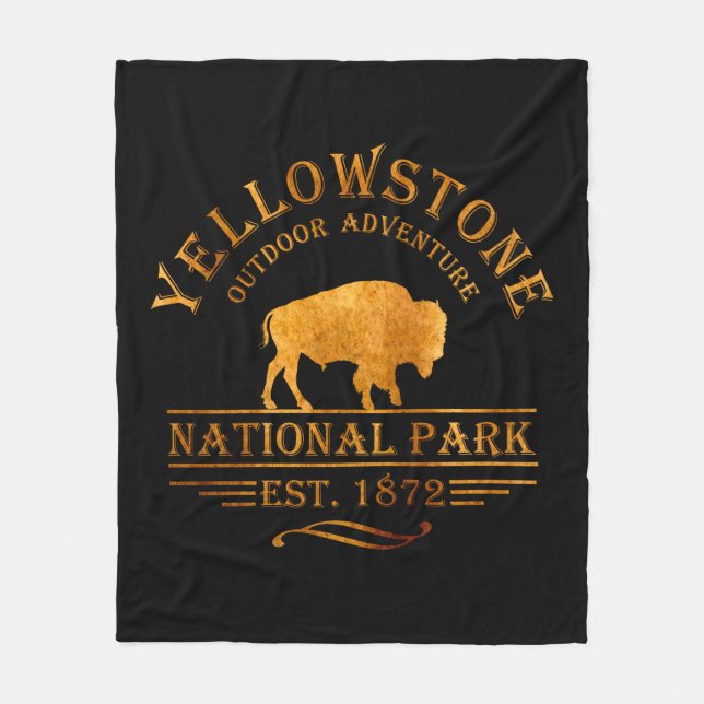 Yellowstone national park fleece blanket (Front)