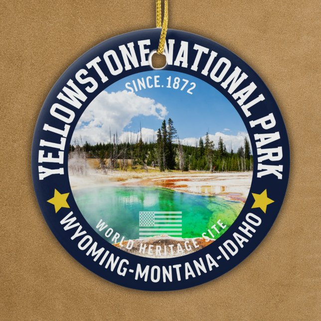 Yellowstone National Park Forest Landscape Ceramic Ornament (Creator Uploaded)
