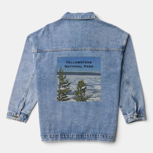 Yellowstone National Park Frozen Lake Landscape Denim Jacket
