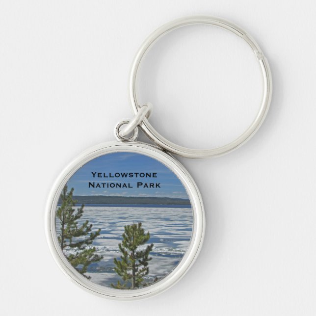 Yellowstone National Park Frozen Lake Photo Nature Keychain (Front)