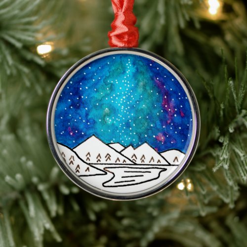 Yellowstone National Park Galaxy Sky Ornament