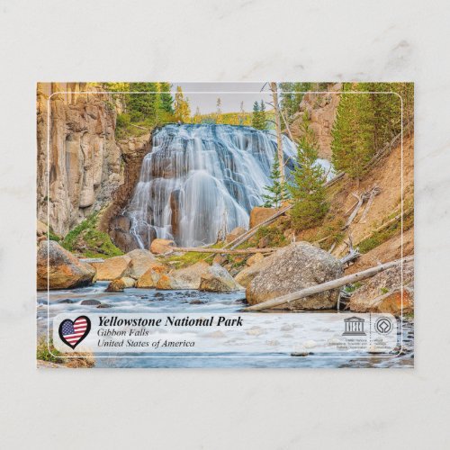Yellowstone National Park _ Gibbon Falls Postcard