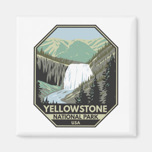 Yellowstone National Park Gibbon Falls Vintage Magnet