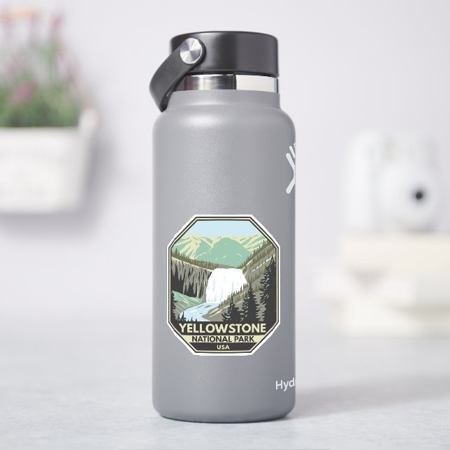 Yellowstone National Park Gibbon Falls Vintage Sticker (HydroFlask)