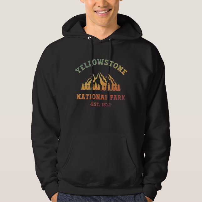 Yellowstone National Park Gradient Hiking Camping Hoodie (Front)