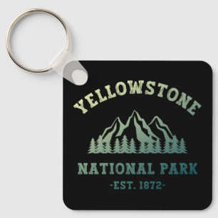 Yellowstone National Park Gradient Hiking Camping Keychain