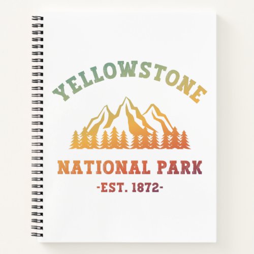 Yellowstone National Park Gradient Hiking Camping Notebook