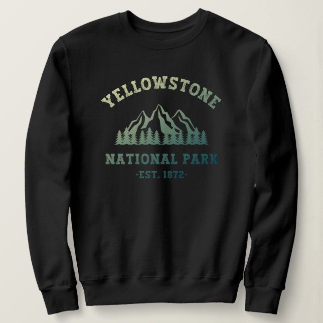 Yellowstone National Park Gradient Hiking Camping Sweatshirt (Design Front)