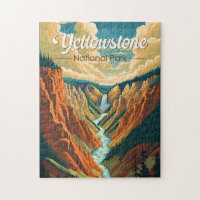 Yellowstone National Park Grand Canyon Retro Art