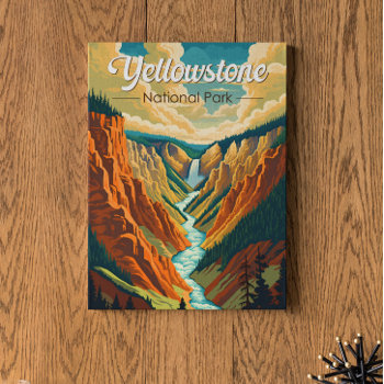 Yellowstone National Park Grand Canyon Retro Art Poster by Kris_and_Friends at Zazzle