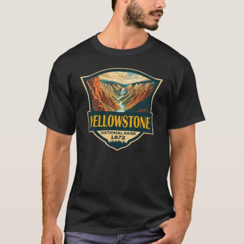 Yellowstone National Park Grand Canyon Retro Art T_Shirt