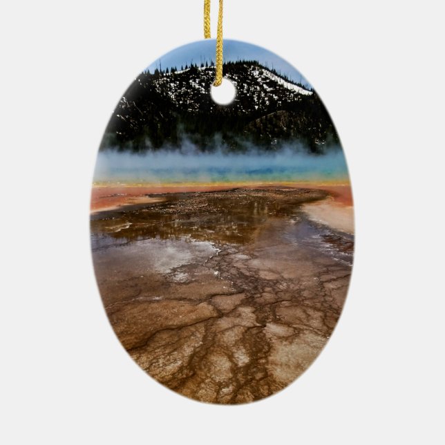 YELLOWSTONE NATIONAL PARK, GRAND PRISMATIC CERAMIC ORNAMENT (Back)