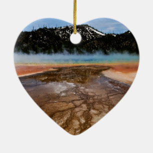 YELLOWSTONE NATIONAL PARK, GRAND PRISMATIC CERAMIC ORNAMENT