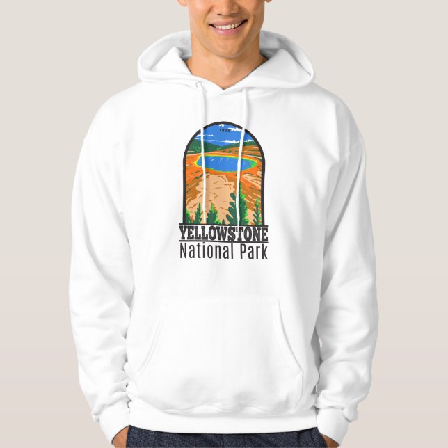 Yellowstone National Park Grand Prismatic Spring  Hoodie (Front)