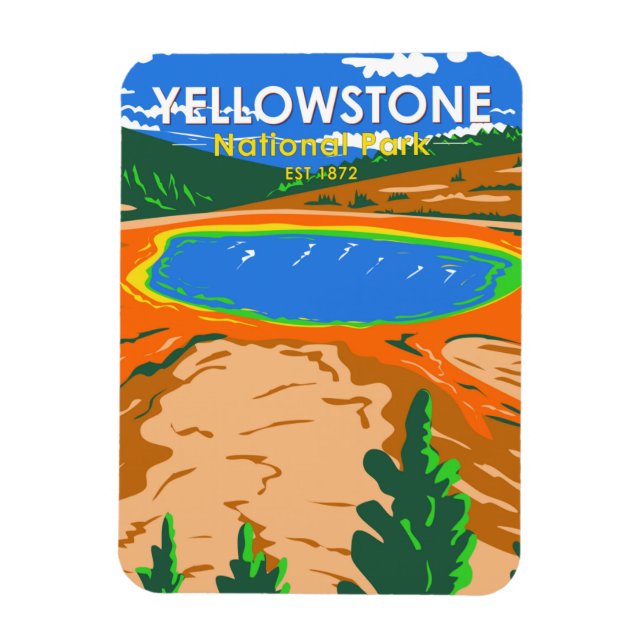 Yellowstone National Park Grand Prismatic Spring Magnet (Vertical)