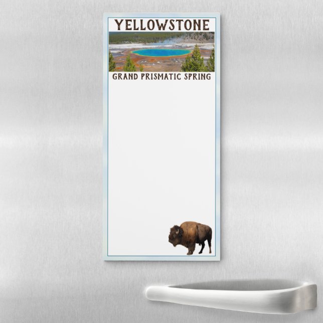 Yellowstone National Park Grand Prismatic Spring Magnetic Notepad (In Situ)