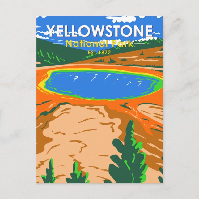 Yellowstone National Park Grand Prismatic Spring Postcard (Front)