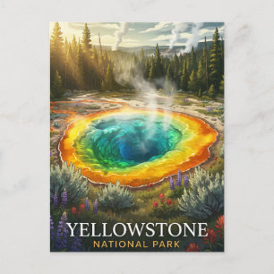 Yellowstone National Park Grand Prismatic Spring Postcard