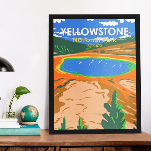 Yellowstone National Park Grand Prismatic Spring Poster