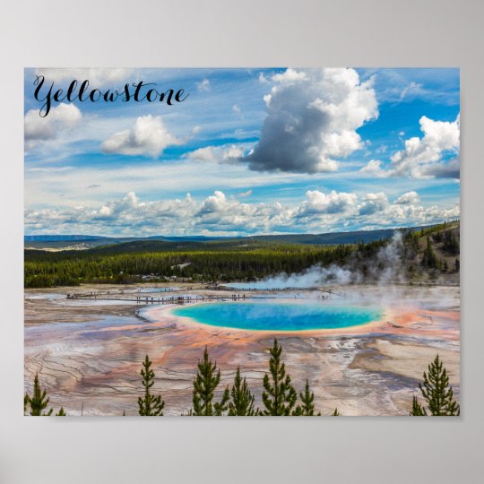 Yellowstone National Park Grand Prismatic Spring Poster | Zazzle.com