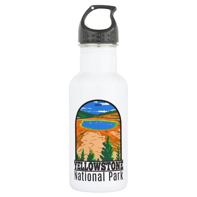 Yellowstone National Park Grand Prismatic Spring   Stainless Steel Water Bottle (Front)