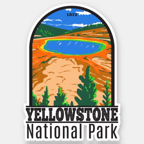 Yellowstone National Park Grand Prismatic Spring Sticker
