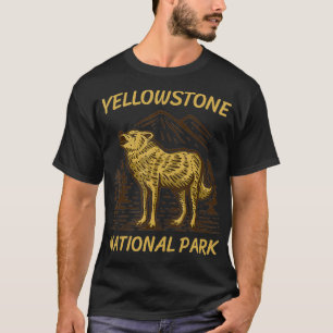 Yellowstone National Park Gray Wolf Vintage  T-Shirt