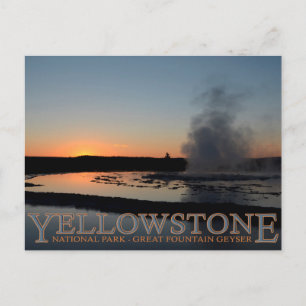 Yellowstone National Park Great Fountain Geyser Postcard