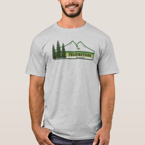 Yellowstone National Park Green Stripes T_Shirt