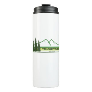 Yellowstone National Park Green Stripes Thermal Tumbler