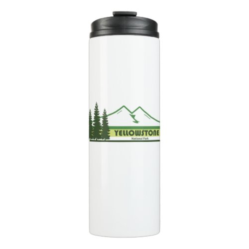 Yellowstone National Park Green Stripes Thermal Tumbler