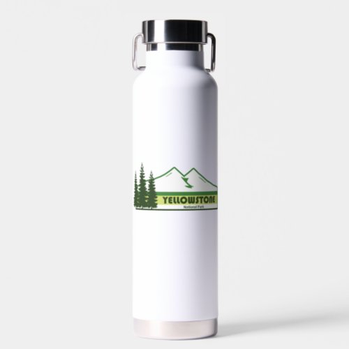 Yellowstone National Park Green Stripes Water Bottle